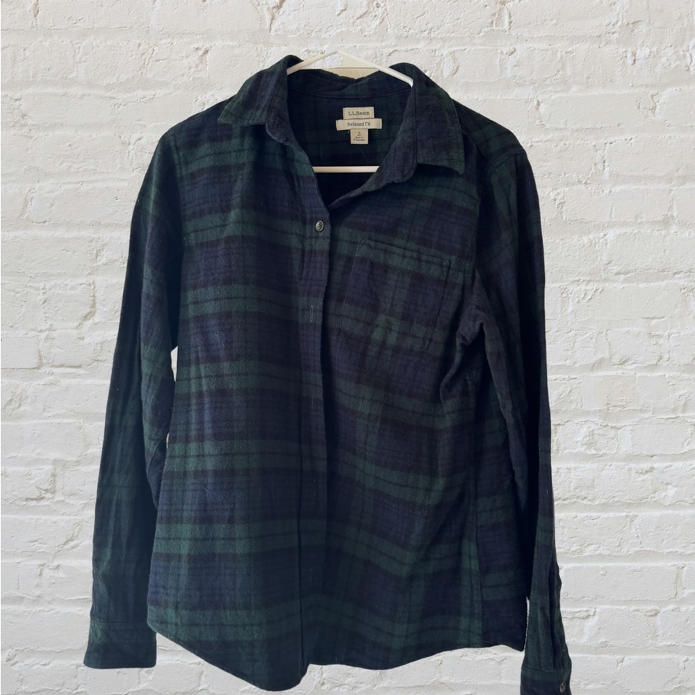 LL Bean Women’s Medium Scotch Plaid Flannel Shirt